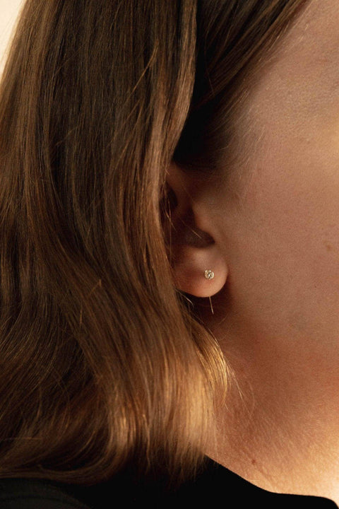 Bezel tail earrings - 18k gold lab-grown diamond earrings - The Future Rocks