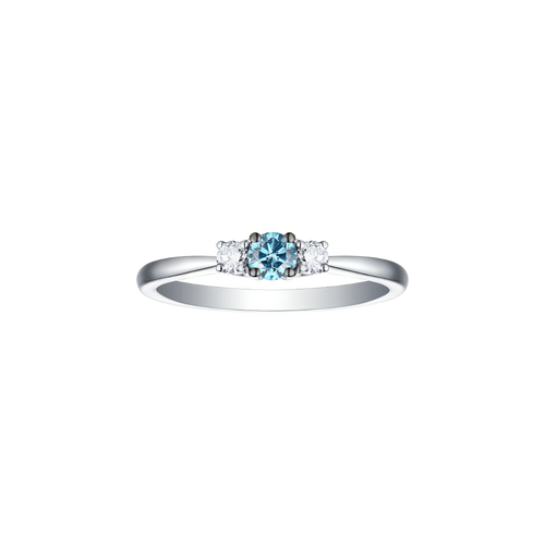 Blush blue three stone ring - Blush blue three stone ring -  The Future Rocks -    1