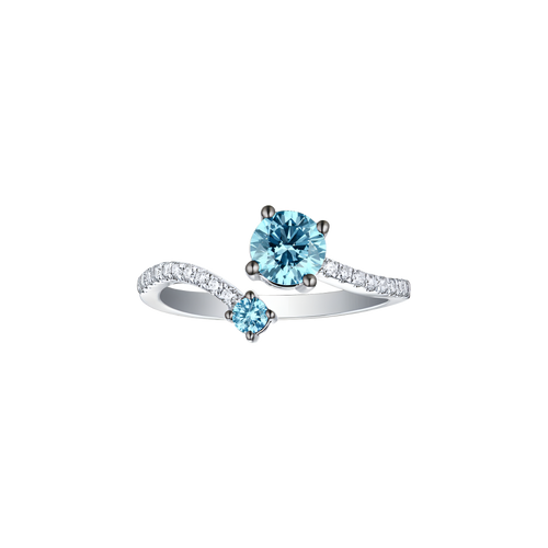 Blush blue two stone ring - Blush blue two stone ring -  The Future Rocks -    1