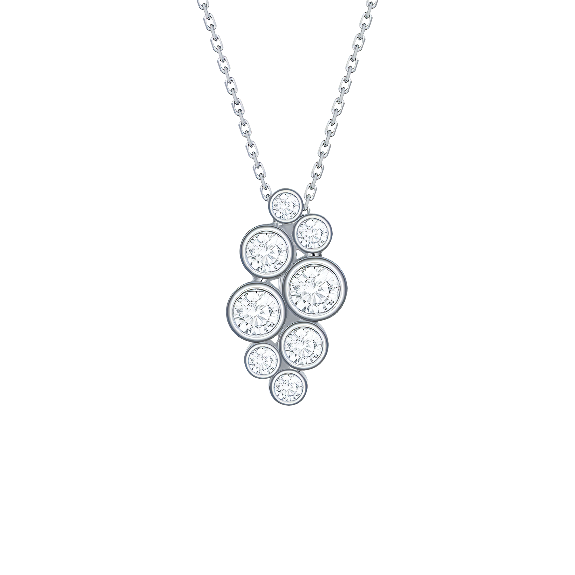 Bubbly necklace II - 14K White Gold Lab-Grown Diamond Bubbly Necklace II - The Future Rocks - 1