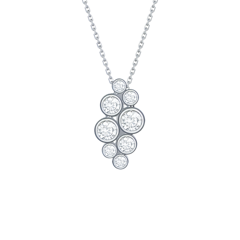  Bubbly necklace II - 14K White Gold Lab-Grown Diamond Bubbly Necklace II -  The Future Rocks  -    1 