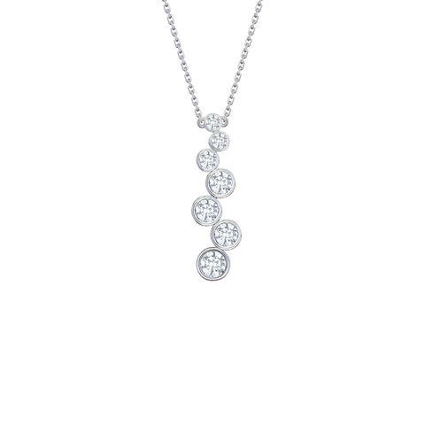  Bubbly necklace III - Lab-Grown Bezel Diamond Row Necklace -  The Future Rocks  -    1 