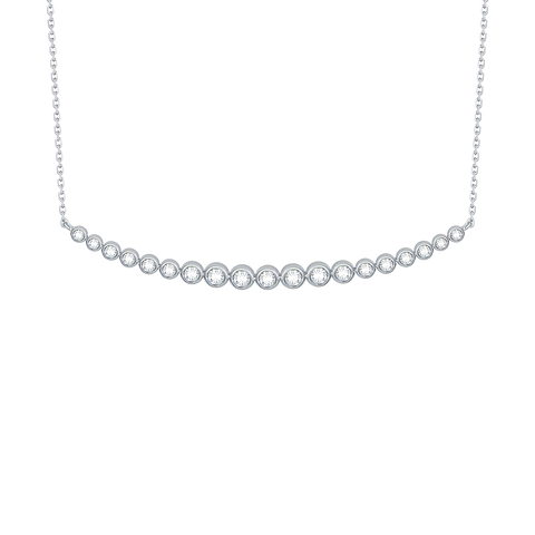  Bubbly necklace IV - Bezel Set Lab-Grown Diamond Curve Necklace -  The Future Rocks  -    1 