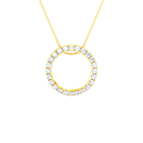  Circle pendant necklace - 18K Gold Lab-Grown Diamond Circle Pendant Necklace -  The Future Rocks  -    1 