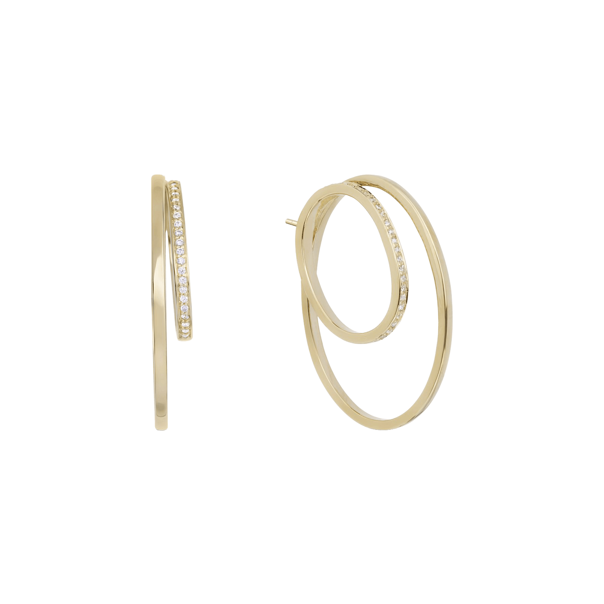 Cleopatra double hoop earrings - Cleopatra Double Hoop Diamond Earrings - The Future Rocks - 1