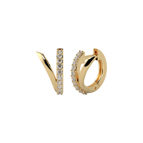  Criollas V earrings - V Shaped Diamond Huggie Earrings -  The Future Rocks  -    1 