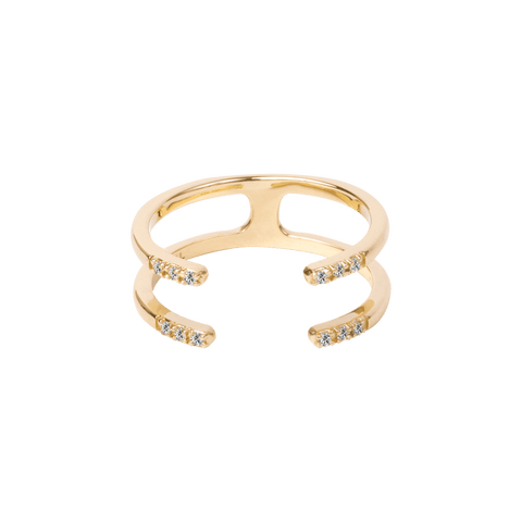 Double pave open ring - The Future Rocks
