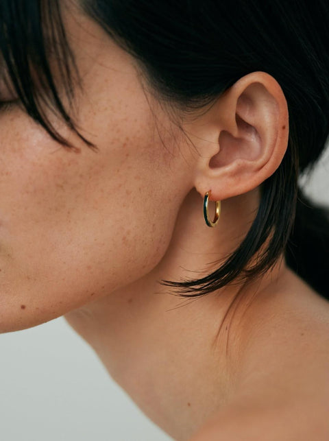  Engage EGP2 moss single pierced earring - Green Enamel Hoop Earring -  The Future Rocks  -    3 