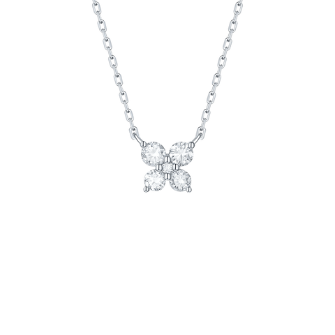  Essentials petite necklace - Petite Diamond Flower Necklace -  The Future Rocks  -    1 