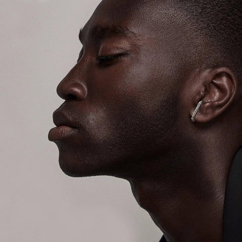 Eternity black enamel ear cuffs - The Future Rocks