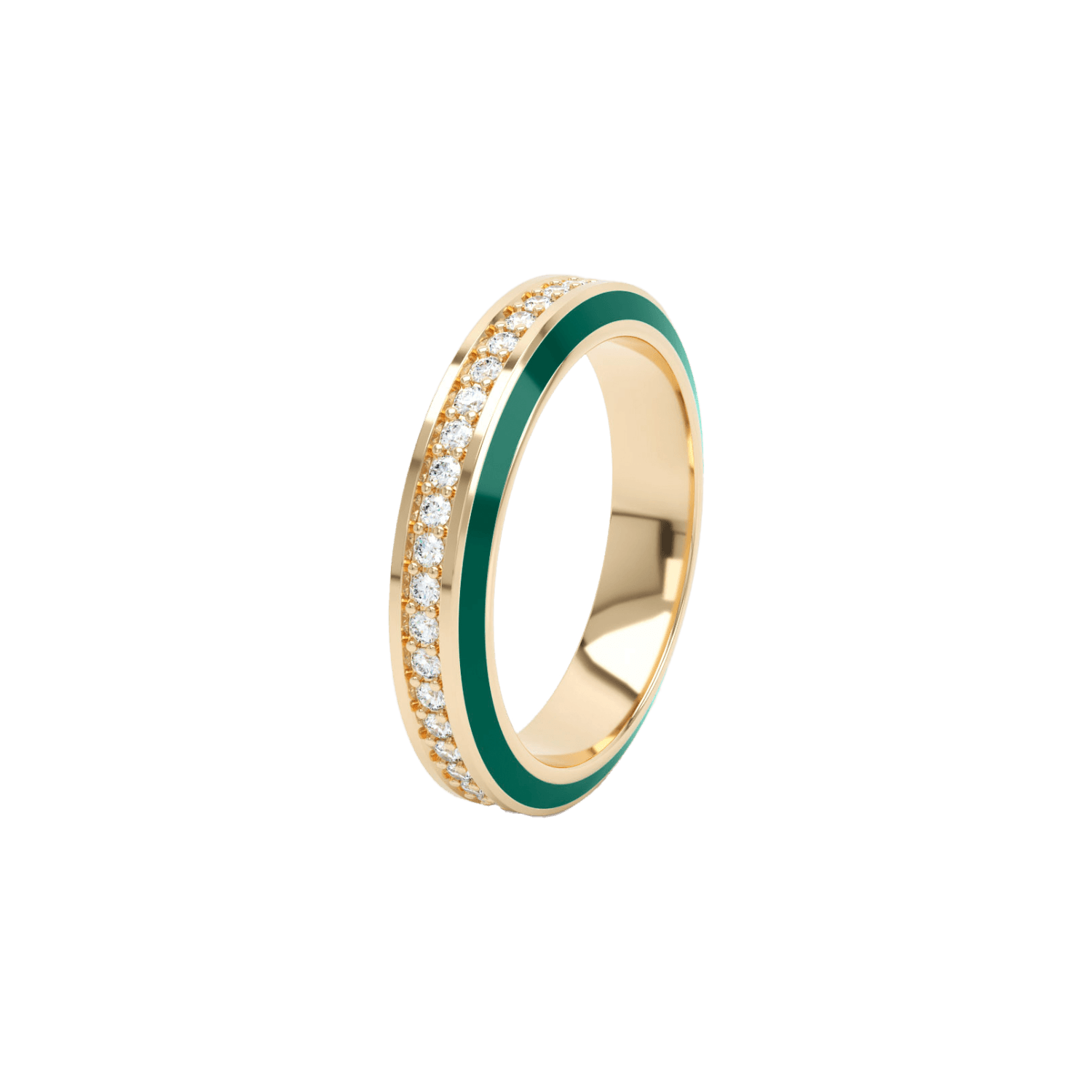Eternity green enamel 4mm ring - Eternity green enamel 4mm ring -  The Future Rocks -    1
