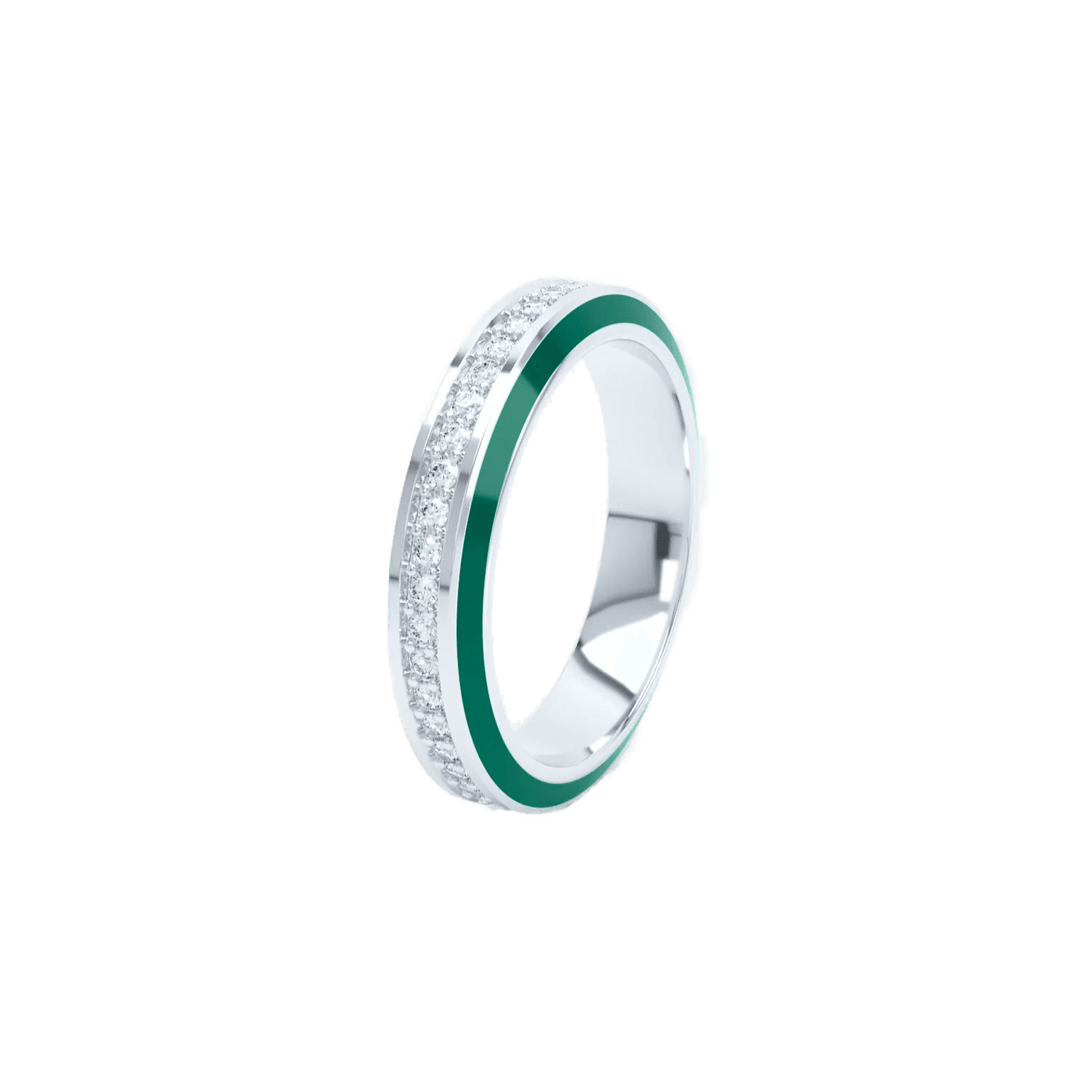 Eternity green enamel 4mm ring - Eternity green enamel 4mm ring -  The Future Rocks -    3