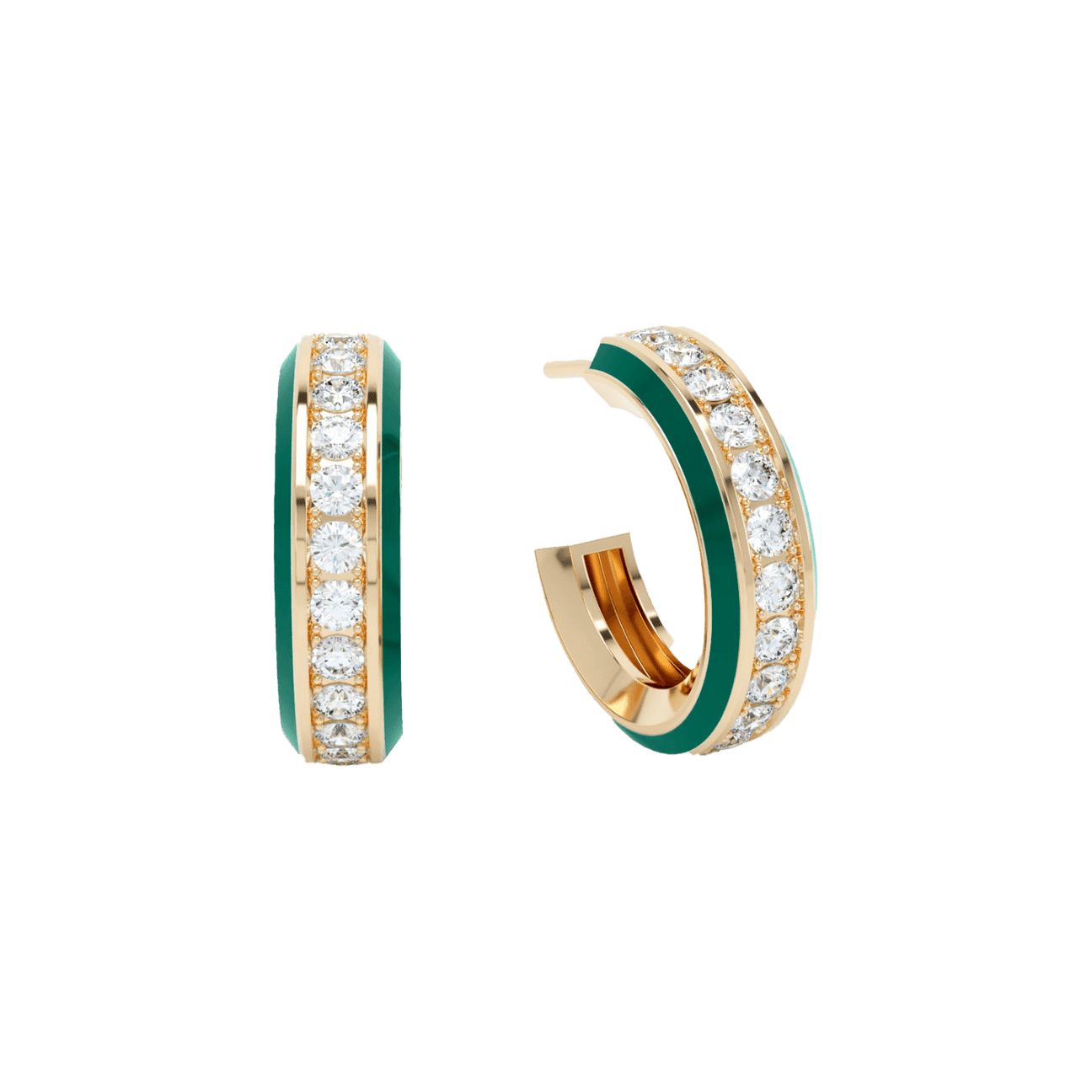 Eternity green enamel hoops - Eternity green enamel hoops -  The Future Rocks -    1