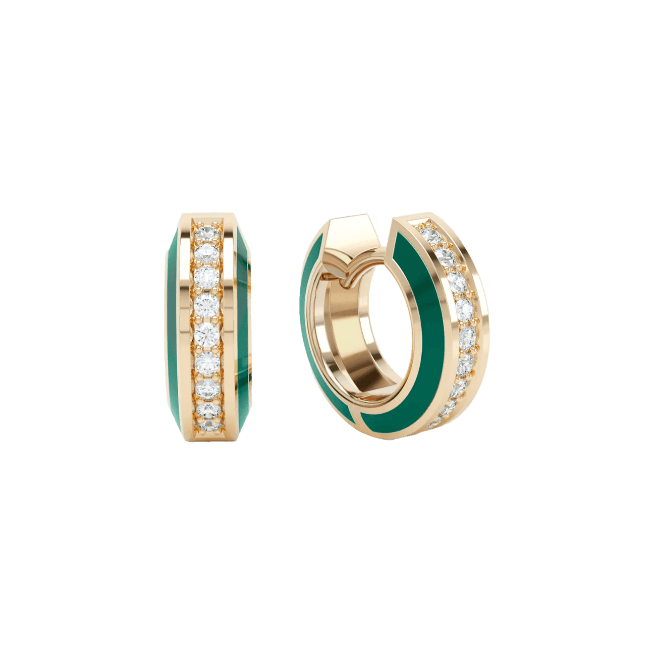 Eternity green enamel huggies - Eternity green enamel huggies -  The Future Rocks -    1