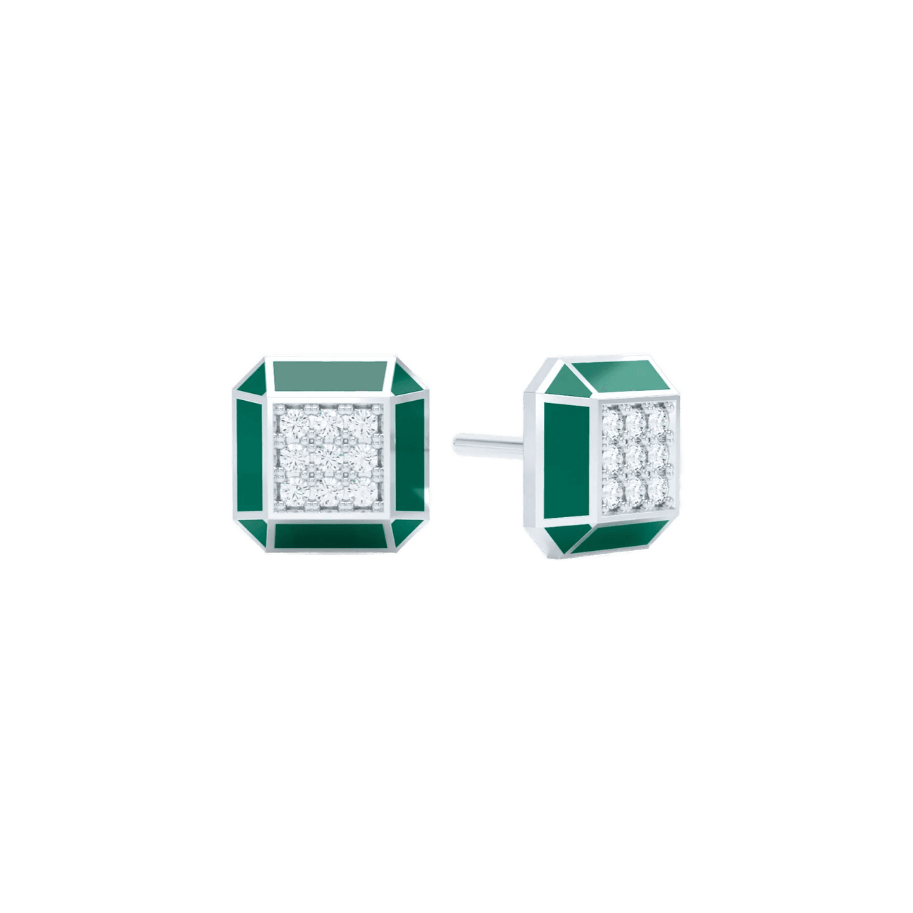 Eternity green enamel studs - Eternity green enamel studs -  The Future Rocks -    2