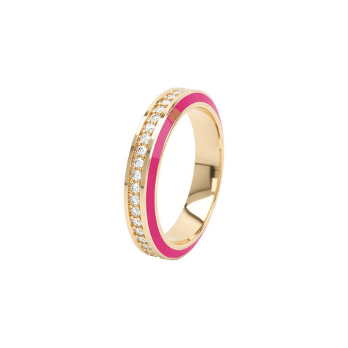 Eternity pink enamel 4mm ring - Eternity pink enamel 4mm ring -  The Future Rocks -    1