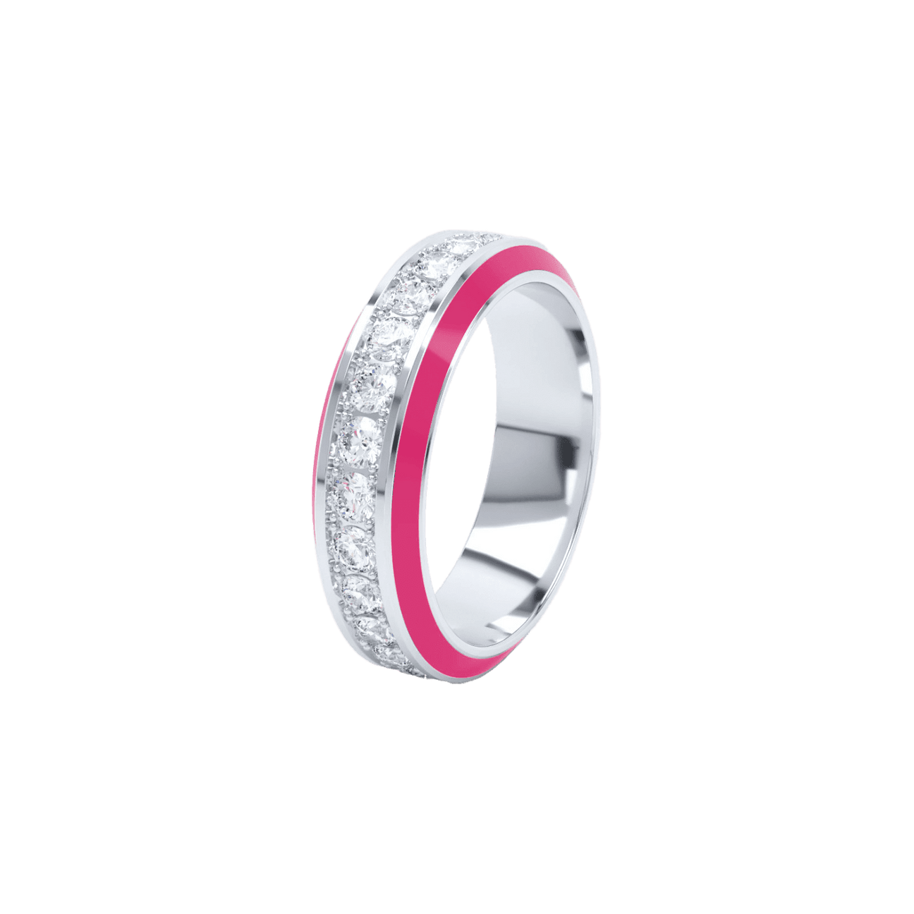 Eternity pink enamel 6mm ring - Eternity pink enamel 6mm ring -  The Future Rocks -    3