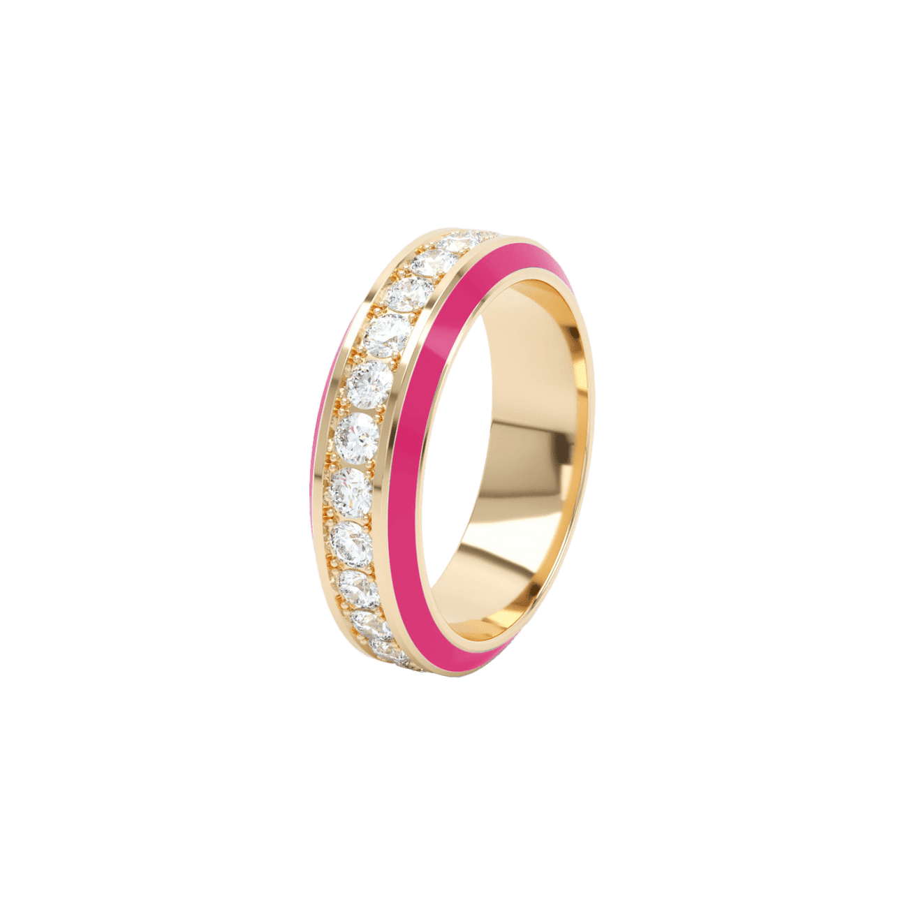 Eternity pink enamel 6mm ring - Eternity pink enamel 6mm ring -  The Future Rocks -    1