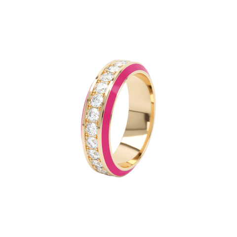  Eternity pink enamel 6mm ring - Eternity Pink Enamel Ring -  The Future Rocks  -    1 