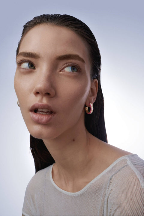 Eternity pink enamel hoops - The Future Rocks