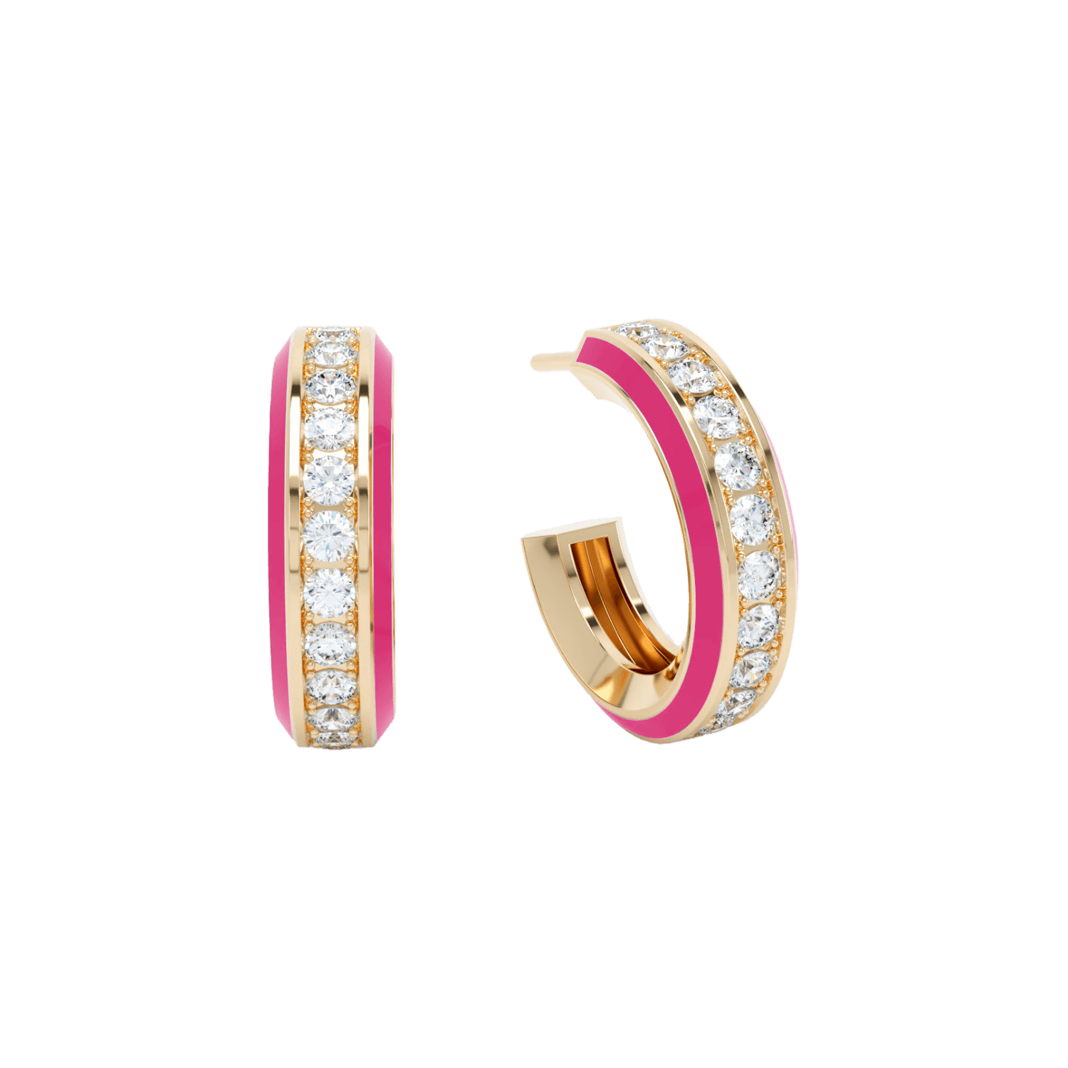 Eternity pink enamel hoops - Eternity pink enamel hoops -  The Future Rocks -    1