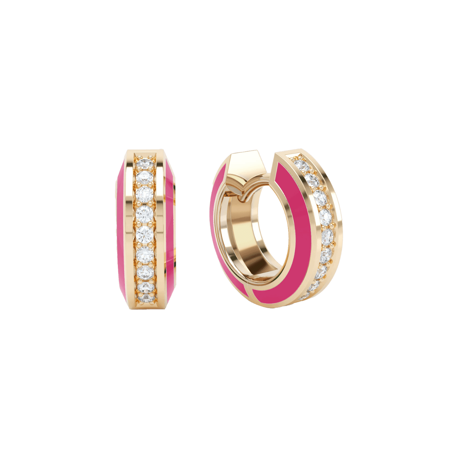 Eternity pink enamel huggies - Eternity pink enamel huggies -  The Future Rocks -    1