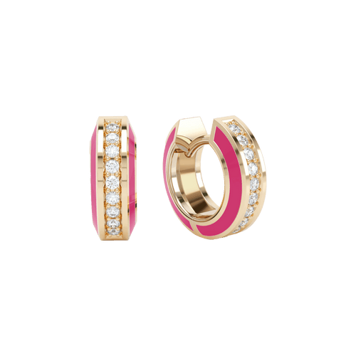 Eternity pink enamel huggies - Eternity pink enamel huggies -  The Future Rocks -    1