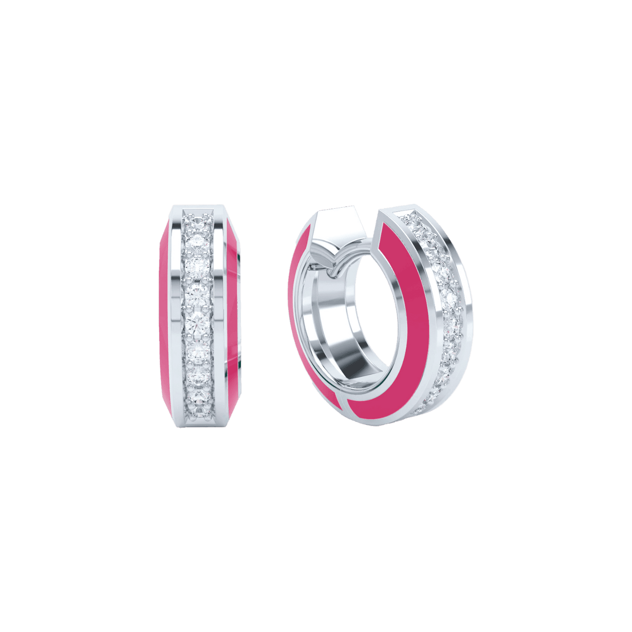 Eternity pink enamel huggies - Eternity pink enamel huggies -  The Future Rocks -    3