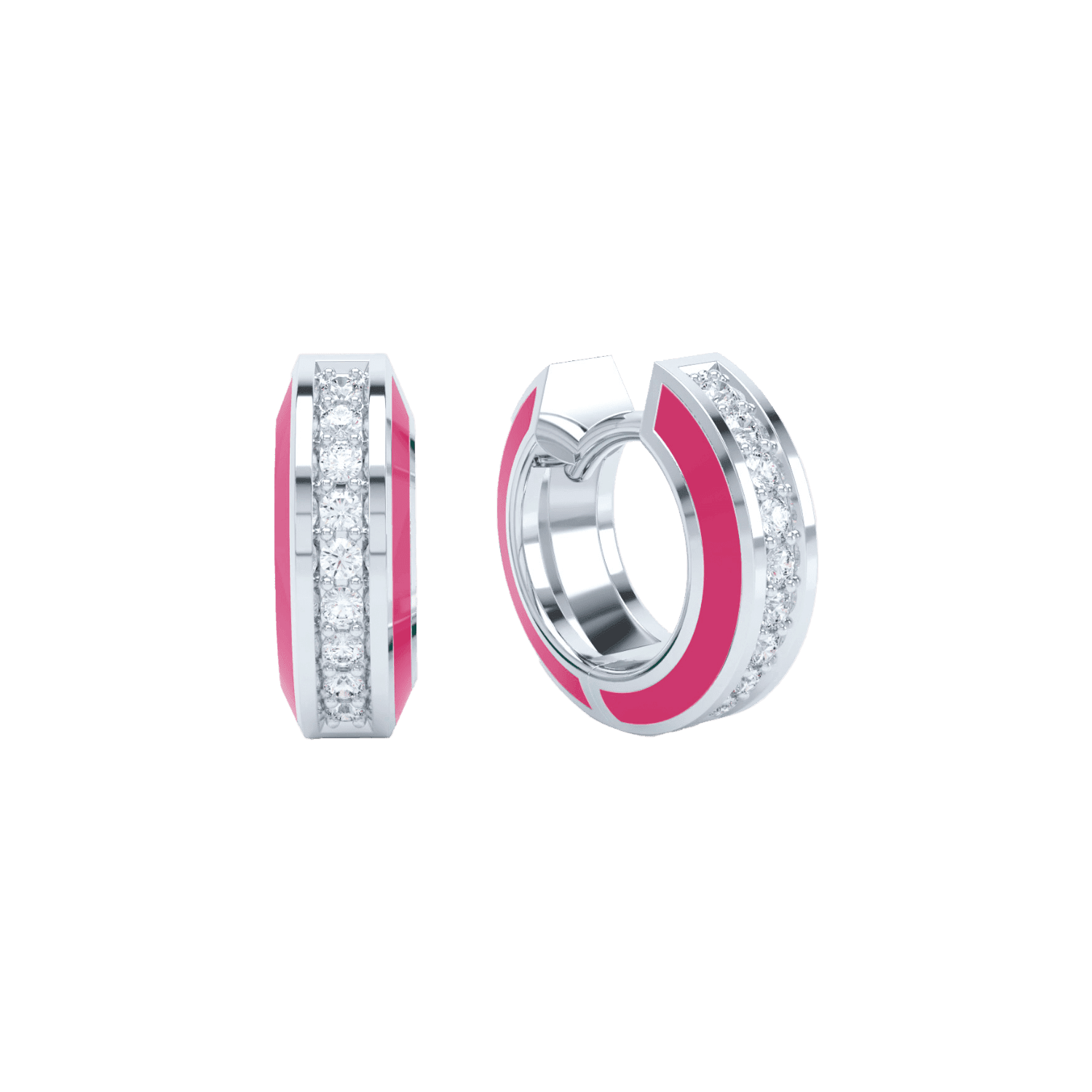 Eternity pink enamel huggies - Eternity pink enamel huggies -  The Future Rocks -    3