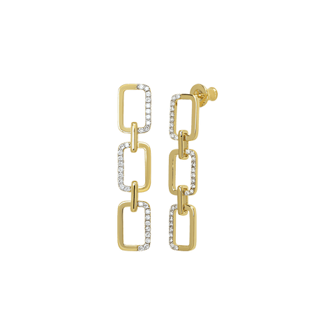  Horizon trio link earrings - 18K Recycled Gold Vermeil Horizon Earrings -  The Future Rocks  -    1 