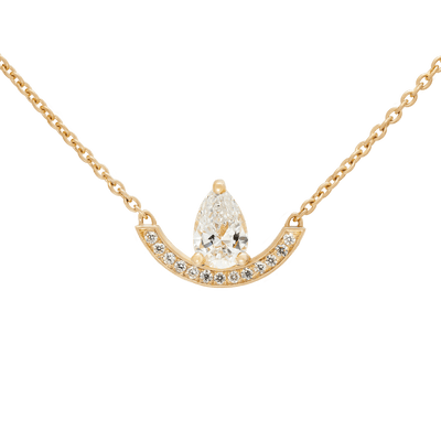 Intrépide grand arc pavée poire solitaire necklace - Intrépide grand arc pavée poire solitaire necklace -  The Future Rocks -    1