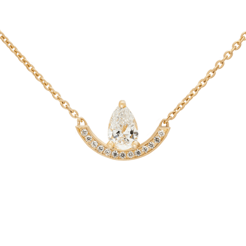 Intrépide grand arc pavée poire solitaire necklace - Intrépide grand arc pavée poire solitaire necklace -  The Future Rocks -    1