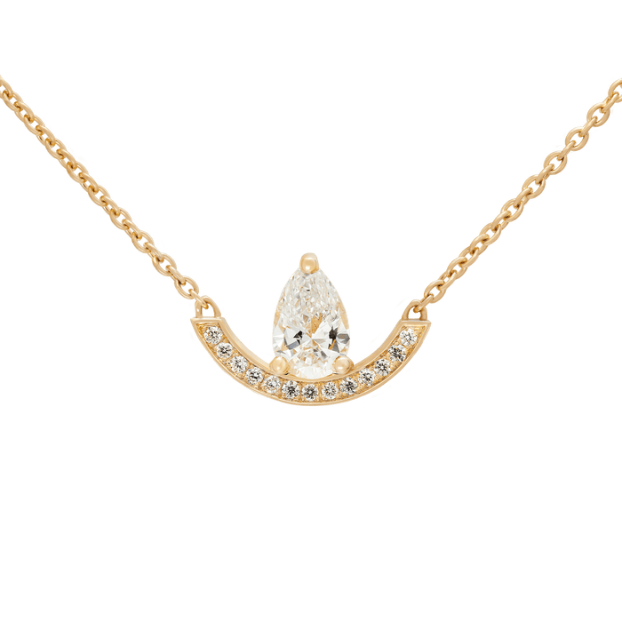 Intrépide grand arc pavée poire solitaire necklace - Intrépide grand arc pavée poire solitaire necklace -  The Future Rocks -    1