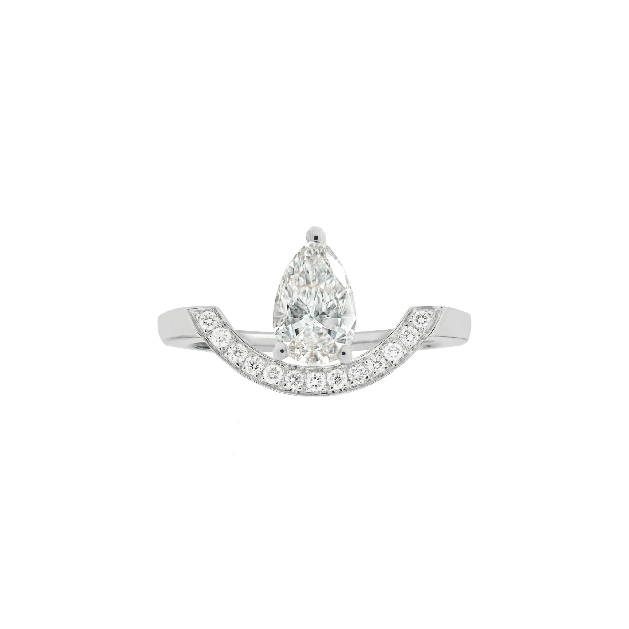 Intrépide grand arc pavée poire solitaire ring - Intrépide grand arc pavée poire solitaire ring -  The Future Rocks -    3