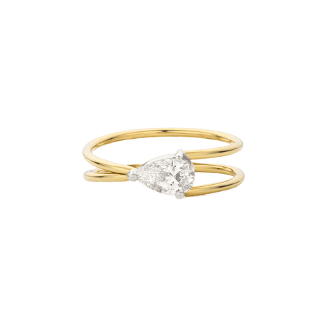  Kinetic ring - Half Carat Pear Shaped Lab-Grown Diamond Ring -  The Future Rocks  -    1 