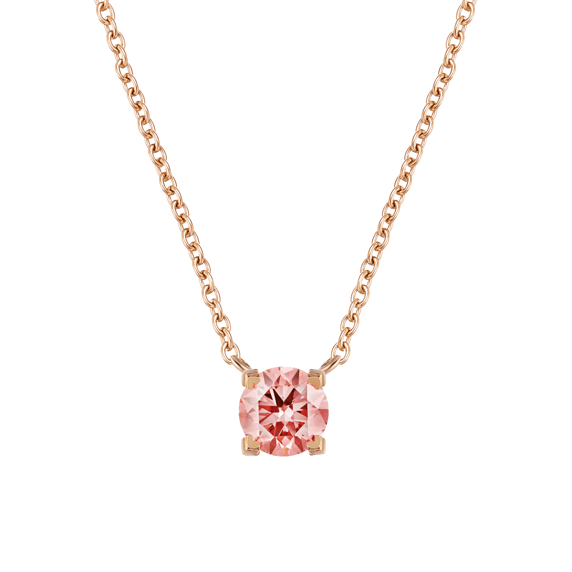Luna pink diamond solitaire necklace 0.2ct - Luna pink diamond solitaire necklace 0.2ct -  The Future Rocks -    1