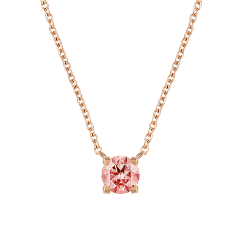 Luna pink diamond solitaire necklace 0.2ct - Luna pink diamond solitaire necklace 0.2ct -  The Future Rocks -    1