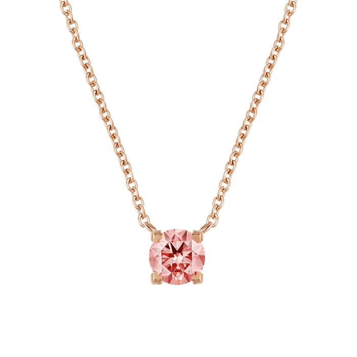 Luna pink diamond solitaire necklace 0.2ct - Luna pink diamond solitaire necklace 0.2ct -  The Future Rocks -    1