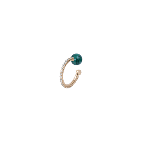 Malachite ball ear cuff - The Future Rocks