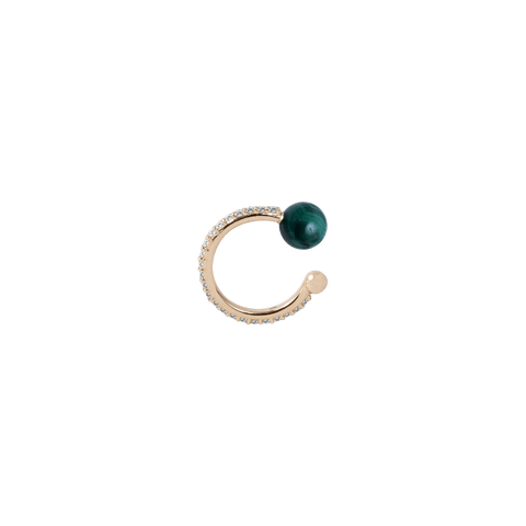 Malachite ball ear cuff - The Future Rocks