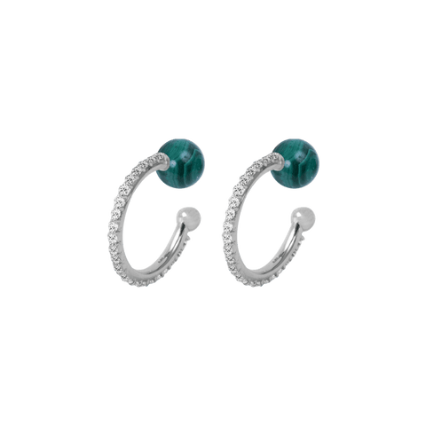 Malachite ball ear cuff - The Future Rocks