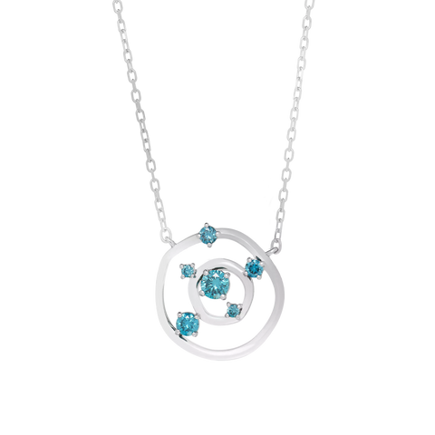  Orbit blue necklace - Lab-Grown Blue Diamond Pendant Necklace -  The Future Rocks  -    1 