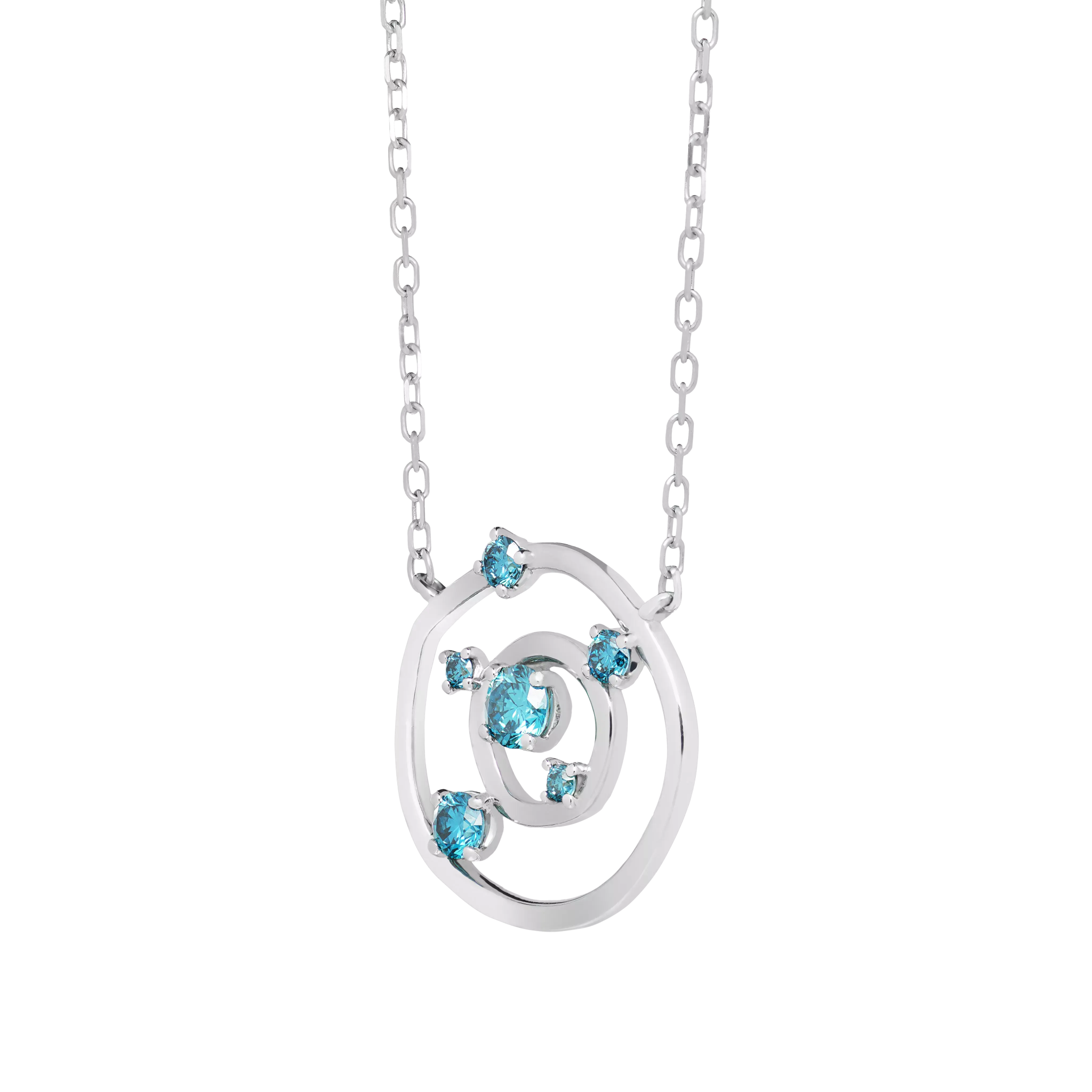 Orbit blue necklace - Lab-Grown Blue Diamond Pendant Necklace - The Future Rocks - 4