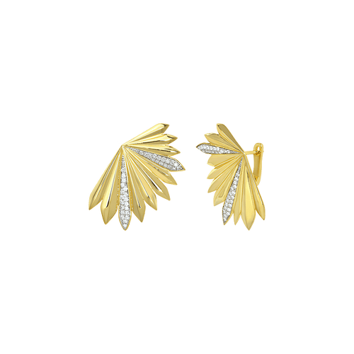 Palm statement fluted earrings - Palm statement fluted earrings -  The Future Rocks -    1