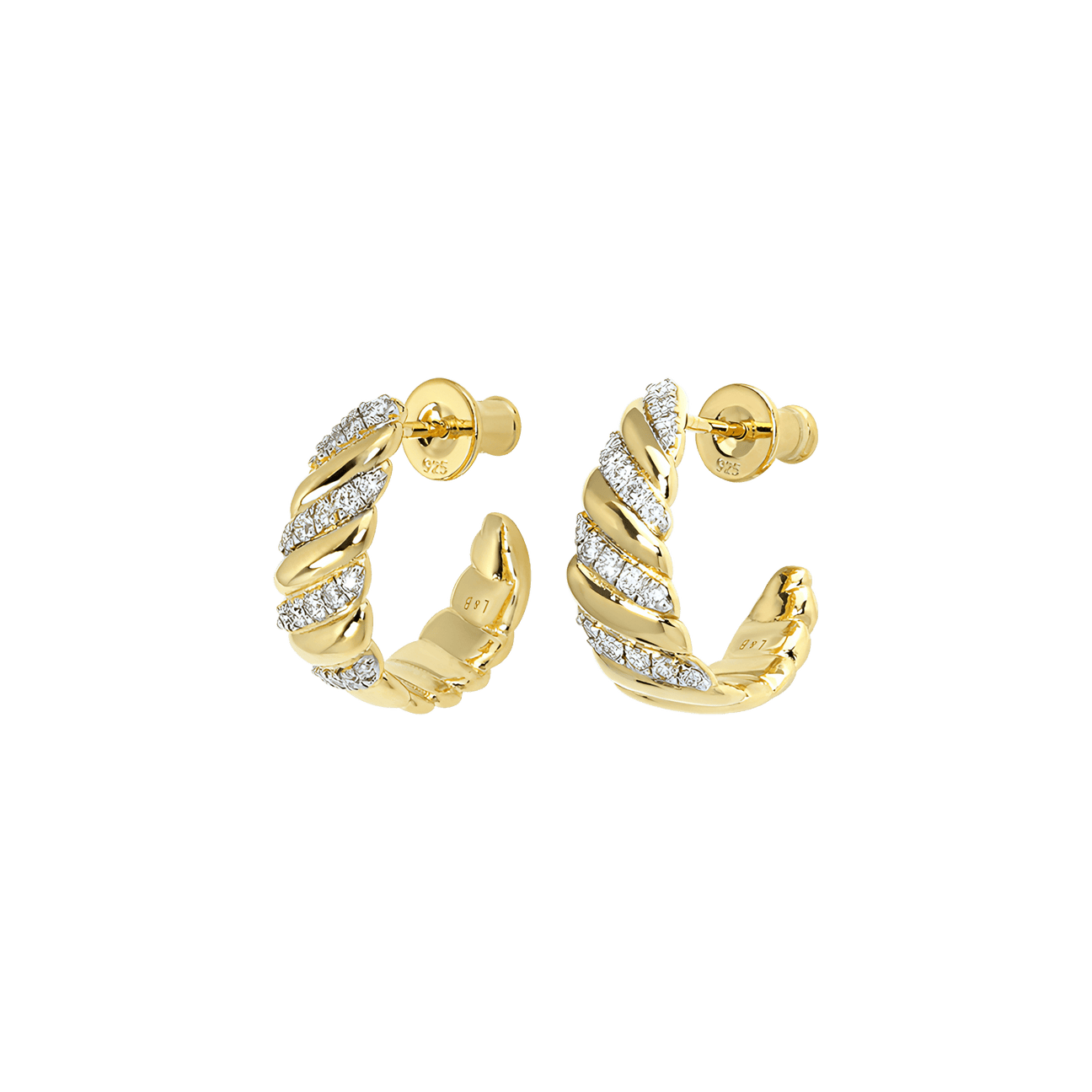 Palm twist wide hoop earrings - Palm twist wide hoop earrings -  The Future Rocks -    4