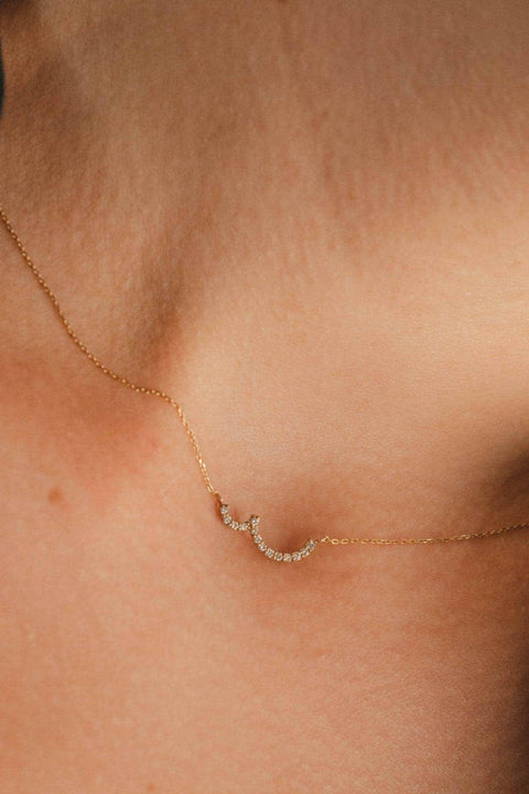 Pave double curve necklace - The Future Rocks