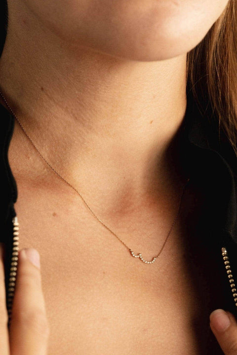 Pave double curve necklace - The Future Rocks