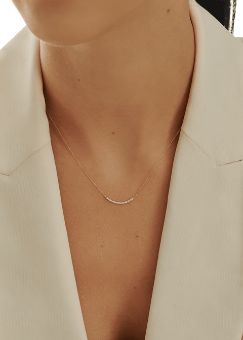 Pave long curve necklace - The Future Rocks