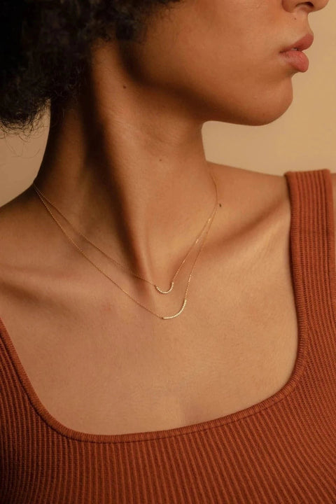 Pave long curve necklace - The Future Rocks