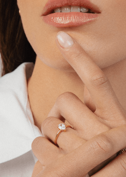  Pear solitaire ring - Pear Shaped Lab-Grown Diamond Solitaire Ring -  The Future Rocks  -    4 